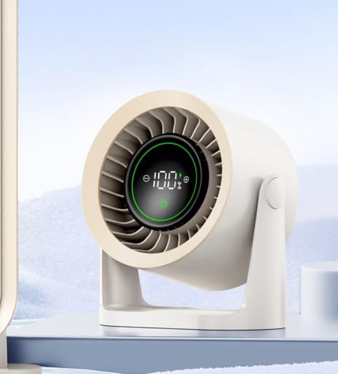 Portable Rechargeable Cooling Fan - Whit