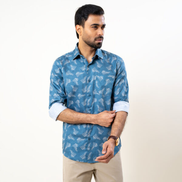 Infinity Men’s Sea Green Slim Fit Casual Shirt